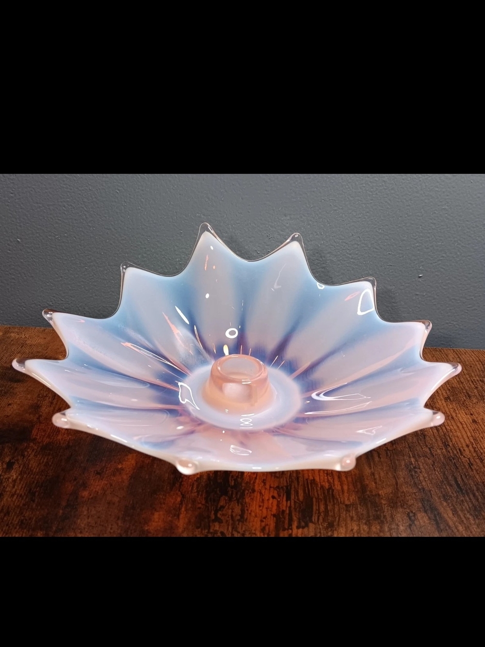 Fostoria Heirloom Pink Opalescent Flora Candle Holder